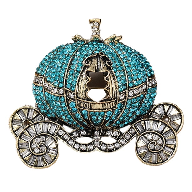 Broche Calabaza Carruaje Salvador Vintage Acción de Gracias Azul