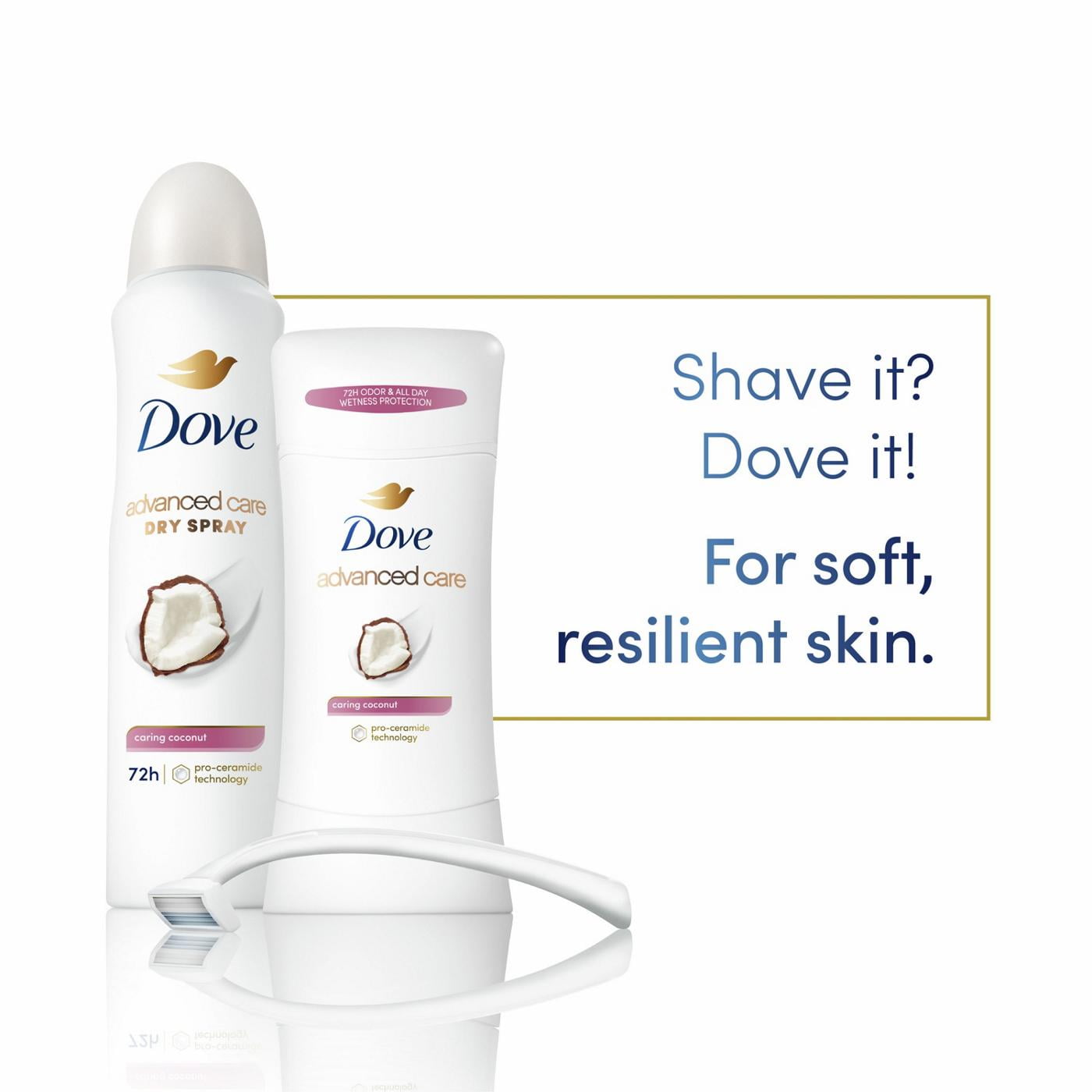 2X - Dove Advanced Care Women's Antiperspirant Deodorant Dry Spray Caring Coconut