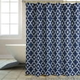 thumbnail image 2 of Textured Fabric Shower Curtains 72 X 72, Navy Morocco Pearl Printed Bathroom Curtains Machine Washable, 2 of 6