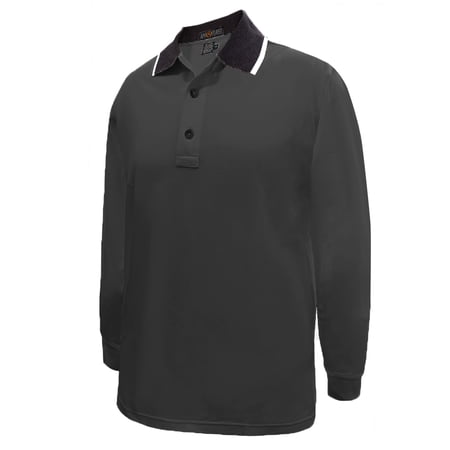 Monterey Club Men's Combed Cotton Crepe Solid Long Sleeve Sport Golf Polo Shirt #3985