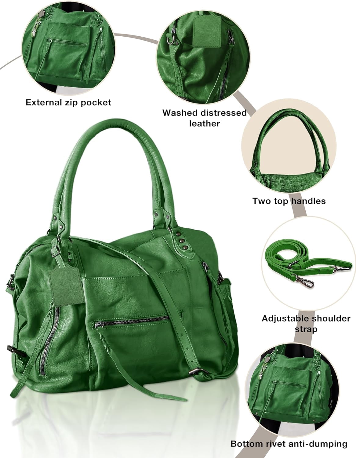 Women's Large Tote Bag City Tote Bag Fall Purse with Zipper Women Vegan Leather Hobo Handbags with Adjustable Strap
