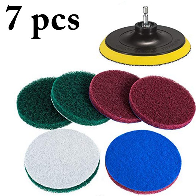 Coofit Ensemble de Tampons de Polissage pour Perceuse Comprend Support de Disque Adaptateur de Perceuse Tampon de Polissage