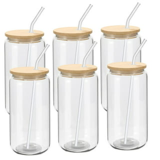 Mason Jar Cups With Lids And Straws Glass Cups With Bamboo - Temu
