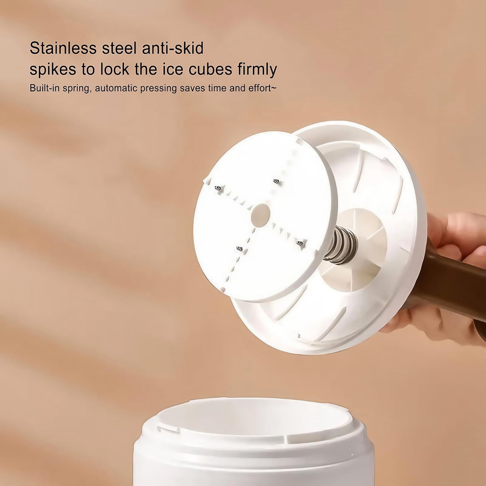 syligr Manual Hand Crank Ice Crusher, Portable Shaved Ice Machine with 4 Ice Molds, No Electricity Needed ABS Ice Shaver for Snow Cones Cocktails, Lightweight Snow Cone Maker for Home Kitchen