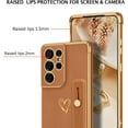 thumbnail image 3 of Samsung Galaxy S21 Ultra Case, Galaxy S21 Ultra Phone Case Love Heart Cute Case with Wristband Kickstand Holder Soft TPU Plating Bumper Protective Galaxy S21 Ultra Case for Girls Women, Brown, 3 of 16