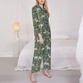 thumbnail image 3 of Wukai Deer And Flowers Print Women's Pajama Set,PJ Set,Lounge Sets For Women Soft Long Sleeve Sleepwear Comfort and Style-X-Large, 3 of 7
