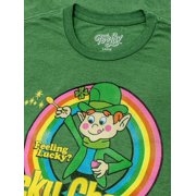 Tee Luv Lucky Charms Cereal Feeling Lucky Cartoon Leprechaun Mascot T-Shirt (Men's) (L)