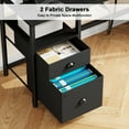 thumbnail image 4 of Satifur 61" Reversible 2-Tier Computer Desk with Power Outlet, LED Lights, File Cabinet & Storage Shelves,Black, 4 of 9