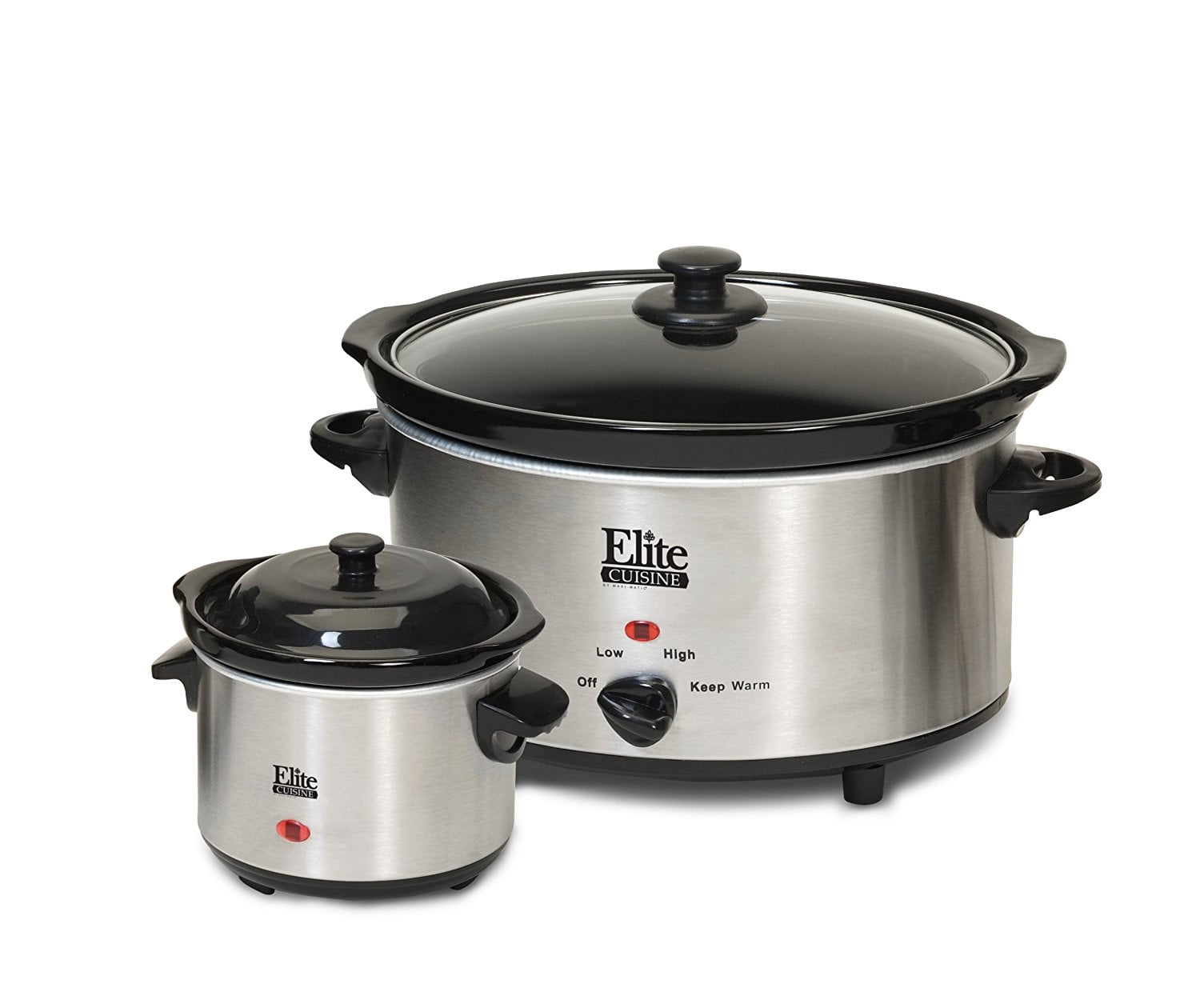 Elite Gourmet MST-500D 5-Quart Stainless Steel Slow Cooker with Mini ...