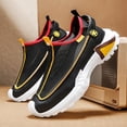 thumbnail image 2 of New+Men'S Low-Top Breathable Mesh Sneakers Lace-Up Design for All-Season Comfor with Vibrant Red & Yellow Accents - Stylish Black & White Casual Shoes, , Casual Footwear | Modern Sneakers | Durable R, 2 of 9