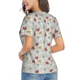 thumbnail image 3 of Honeii Funny Cat White Print Women's Classic V-Neck T-Shirt,Womens Fashion Tops,Stylish Everyday Top for Women, Casual Summer Spring Outfits Clothes-Small, 3 of 5