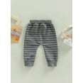 thumbnail image 4 of Bagilaanoe Toddler Baby Boys Girls Joggers Pants Casual Striped Sweatpants 6M 12M 18M 24M 3T Kids Trousers Solid Pocket Bottoms, 4 of 7