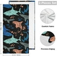 thumbnail image 2 of Blue Whale Ocean Hand Towels 2 PCS, Underwater Kitchen Towel Ultra Soft and Highly Absorbent,Decorative Fingertip Face Towel for Bathroom Hotel, 28.3"x14.4", 2 of 5