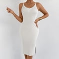 thumbnail image 3 of ZZwxWA Bodycon Tank Mini Dress for Women Club Party Spaghetti Straps Dress Tight Basic Backless Belly Control Dresses Knitted Striped, 3 of 6