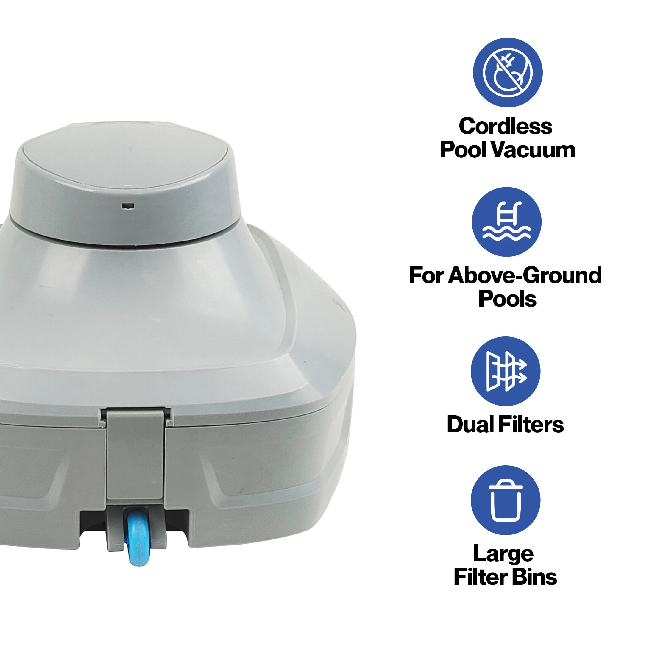 Core Innovations Rechargeable Robotic Pool Vacuum Cleaner, 45-Min Runtime, Dual 2L Filters, LED Indicator, Powerful Suction