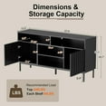 thumbnail image 2 of UEV Mid Century Modern TV Stand Cabinet for Living Room(up to 50/55/60/65 Inch),Black TV Stand Bedroom,TV Media Console Cabinet with Shelves & Storage,Fluted TV Stand Entertainment Center, 2 of 18
