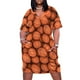 thumbnail image 1 of Vestido holgado con bolsillos y estampado de baloncesto para mujer. Vestido de noche para mujer., 1 of 7