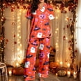 thumbnail image 2 of SONXAHE Women's 2‑Piece Halloween Ghost Pumpkin Pajama Set Short Sleeve Top Long Elastic Pants Sleepwear, 2 of 5