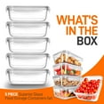 thumbnail image 7 of NutriChef 10-Piece Glass Food Containers - Stackable Superior Glass Meal-prep Storage, (Gray), 7 of 7