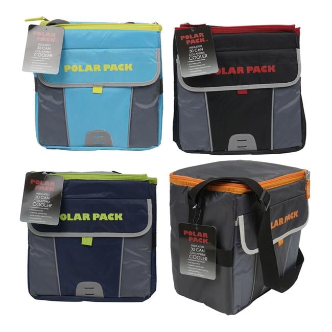DDI 2338605 Polar Pack 30 Can Collapsible Cooler Bag, Assorted Color