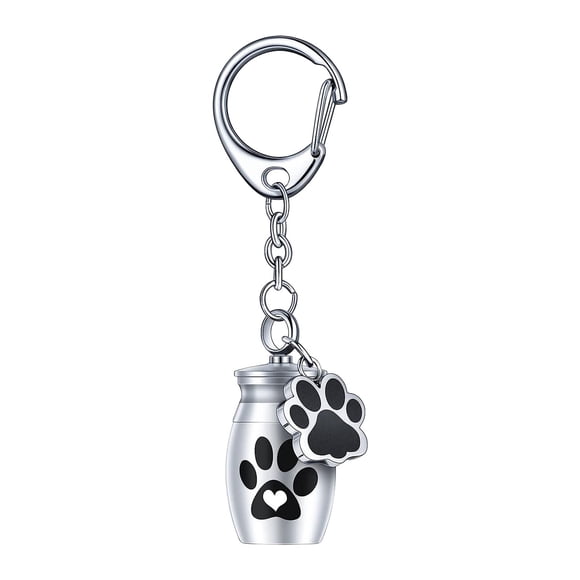 Wweixi Cat Urn Storage Holder Pocket Size Casket Memorial Urn Exquisite Waterproof Dog For Ash Cat Container Jar Puppy Silver 2.5x1.6cm