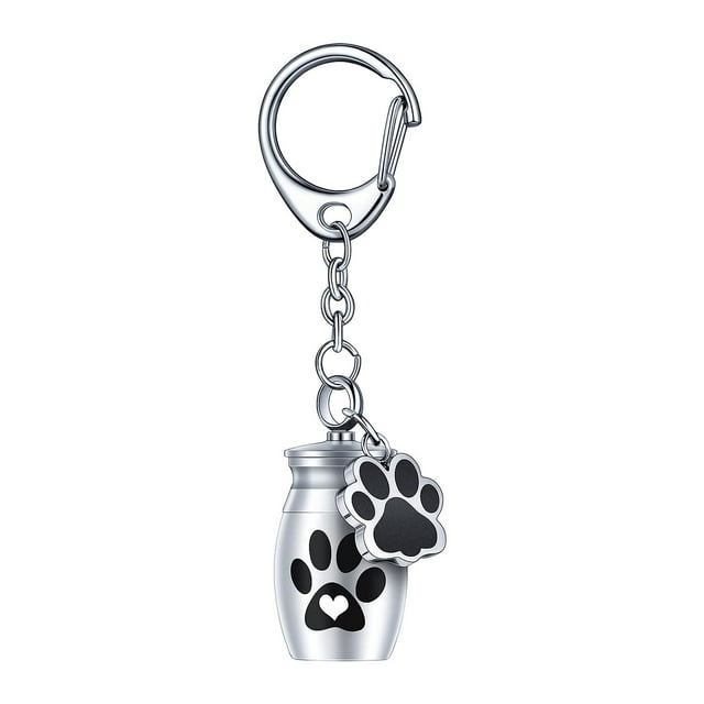 Wweixi Porte-Urne pour Chat, Taille de Poche, Cercueil Commémoratif, Urne Imperméable Exquise pour Chien, Conteneur pour Chat, Pot pour Chiot, Argent 2.5x1.6cm