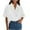 White, variant on Women's Crossover Lapel Blouse: Relaxed Fit Lightweight Drape Top with Summer-Friendly Casual Styling & Soft Fabric Black L