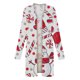 thumbnail image 5 of Moda mujer Navidad estampado suelto manga larga cárdigan otoño abrigo blusa Fridja  BV0+5140, 5 of 7