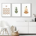 thumbnail image 2 of IDEA4WALL Framed Wall Art Print Set Potted Plant with Eye & Green Spirals Geometric Flower Illustrations Modern Art Rustic Colorful for Living Room, Bedroom, Office - 24"x36"x3 White, 2 of 5