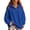 Blue-120921JJ, variant on Quarter Zip Hooded Sweatshirt Women Floral Contrast Cuff Sweatshirt for Women Fall Winter Oversized Women's Pullover Sweaters