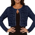 thumbnail image 6 of Summer Cardigans for Women Lace Long Sleeve Hollow Out Crochet Cardigans Boho Floral Spring Breathable Lace Crochet Knit Kimono Blue XL, 6 of 6