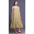 thumbnail image 3 of Bimba Medium Yellow4 Floral Leaves & Rose Cotton Nightgowns For Women Mid-Calf Printed Sleepwear Night Dress X-Small, 3 of 6