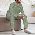 thumbnail image 7 of Picia Pig Face With Sunflower Pattern Men’s Long-Sleeve Sleepwear Set - Soft 2-Piece Loungewear with Pockets, Comfy PJs for Relaxing Nights-Large, 7 of 7
