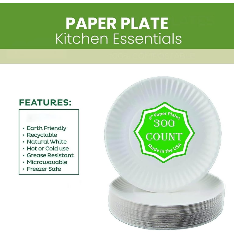Perfect Stix Paper Plate by Kitchen Essentials, 9 (Pack of 300