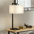 thumbnail image 3 of Evelyn&Zoe Grayson 26" Tall Table Lamp with Fabric Shade, Blackened Bronze/White, 3 of 9