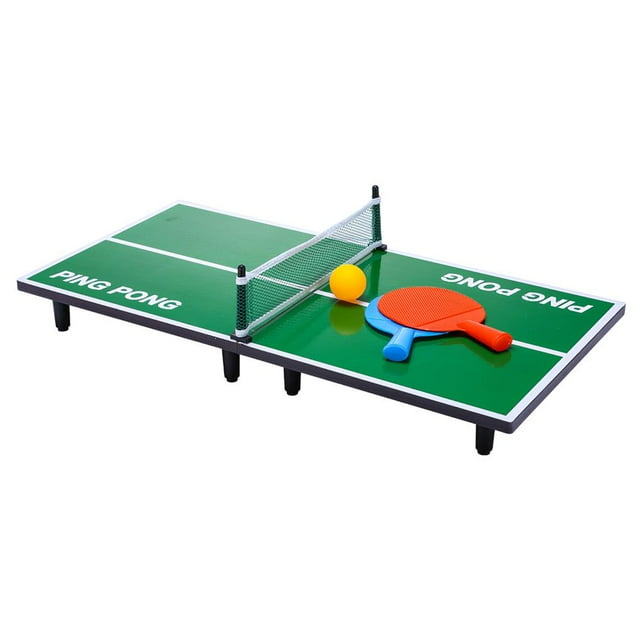 ziyahi Small Ping Pong Table Foldable Children's Table Tennis Table Portable Wooden Children's Educational Toys with Racket and Ball for Home Park Indoor