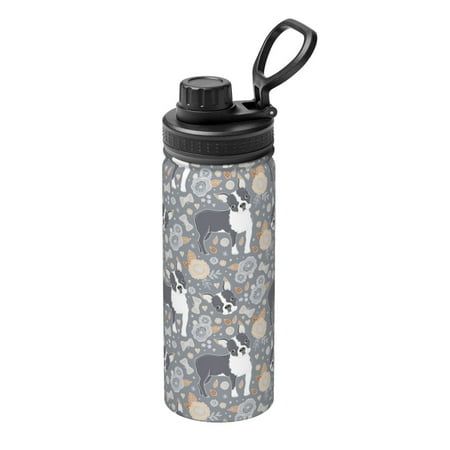 

Hirioo Cute Dog And Flowers for 18oz Sports Insulated Kettle for Gym Hiking Camping Running Mountain Bike Outdoor Sports