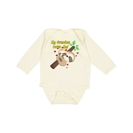 

Inktastic My Grandma Loves Me Sloth Gift Baby Boy or Baby Girl Long Sleeve Bodysuit