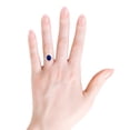 thumbnail image 4 of ANGARA Lab Grown 2 Ct Prong-Set Blue Sapphire Halo Engagement Ring for Women in 14K Rose Gold (Size-9x7mm) | September Birthstone, Anniversary, Jewelry Gift for Women | Lab-Grown Blue Sapphire Ring, 4 of 8