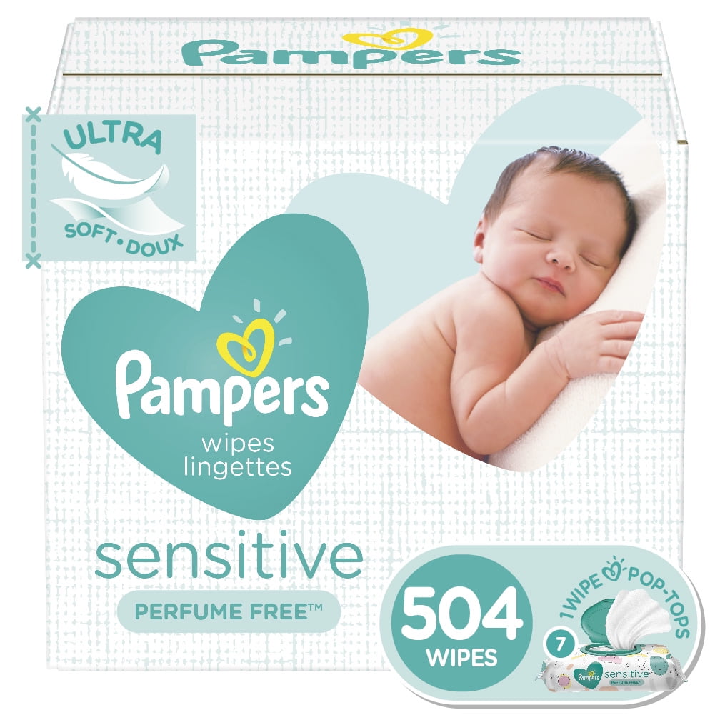 Pampers Sensitive Baby Wipes, 7X Pop 