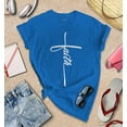 thumbnail image 3 of S4E Women's Faith Cross Religious T-Shirt Large Royal Blue, 3 of 4