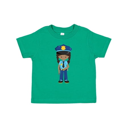 

Inktastic African American Girl Police Girl Police Officer Gift Toddler Toddler Girl T-Shirt