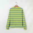 thumbnail image 3 of Htigea Womens Oversized Striped Sweatshirts Casual Loose Fit Pullover Y2k Tops Teen Girls Long Sleeve Sweatshirt for School Green S, 3 of 5