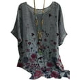 thumbnail image 1 of Gvmfive Women Casual Printed Short Sleeve Blouse Tops Loose T Shirt, 1 of 2