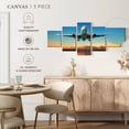 thumbnail image 4 of Elephant Stock First Flight Airplane Wall Art - Horizontal Multi Panel Canvas - 5 Pieceliving Room Wall Decor - Photography Transportation Multi Panel - Blue And Orange Decor - 42" x 19", 4 of 4