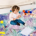 thumbnail image 2 of YJ.GWL Soft Shaggy Rainbow Rugs Plush Fluffy Colorful Carpet Area Rug for Living Room Bedroom Kids Girls Play Mat,5'x8', Blue Purple, 2 of 7