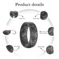 thumbnail image 5 of JQUEEN Carbon Fiber Rings for Men Silver Leaf Inlay 8mm Forged Carbon Fiber Engagement Wedding Band Domed Size 7-12, 5 of 5