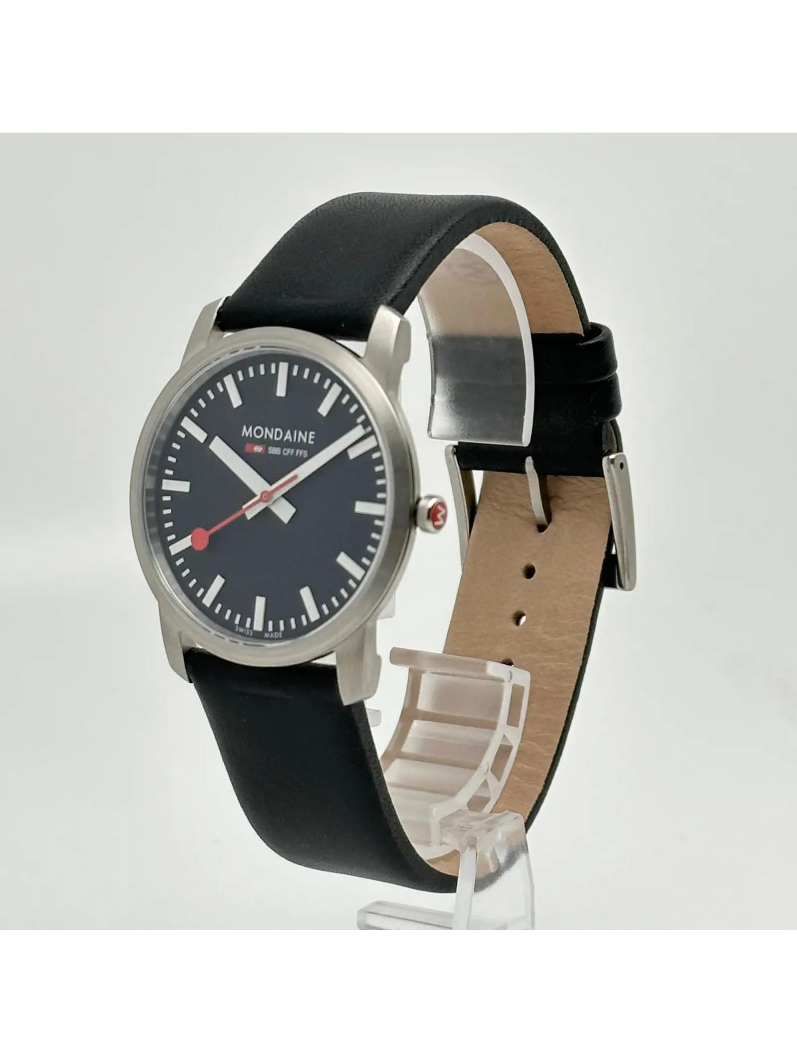 Mondaine Simply Elegant 36mm Steel Black Dial Ladies Watch A672 