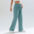 thumbnail image 6 of Hearthz Women's Wide Leg Sweatpants High Waist Baggy Flared Pants Drawstring Athletic Joggers Sweat Pants Mint Green,L, 6 of 6