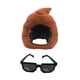 thumbnail image 2 of Sombrero de caca para cosplay, tocado de juguete con forma de caca para actuaciones navideñas y Halloween. Con gafas de sol, 2 of 9
